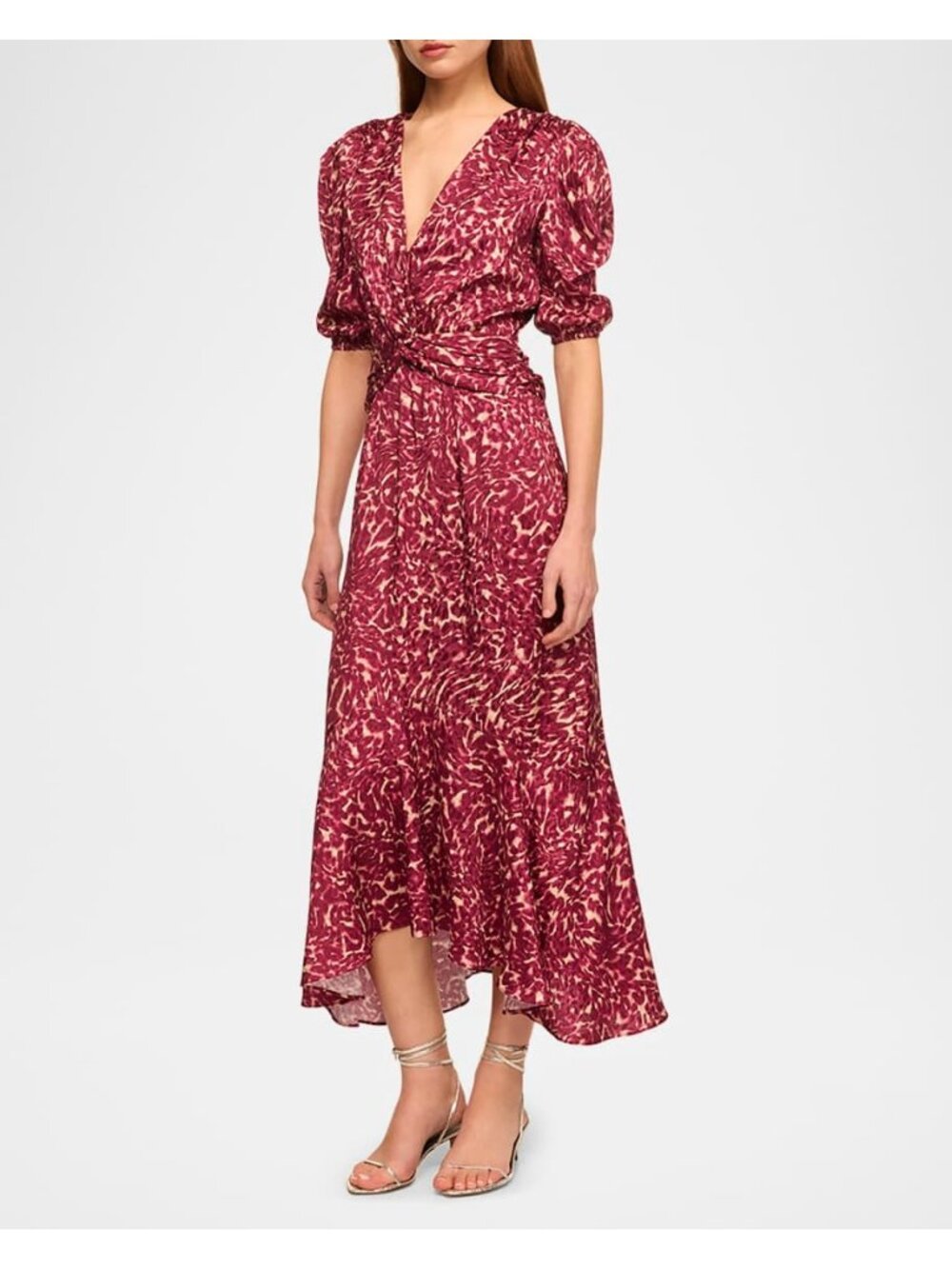 Misa Purple Dress XS X Small Rosalie Midi Abstract